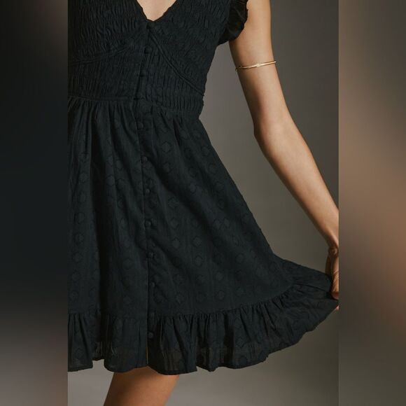 Anthropologie The Peregrine Mini Dress size XS Black - Picture 2 of 11